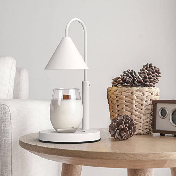 Adjustable Candle Warmer lamp with Dimmer and Timer - White